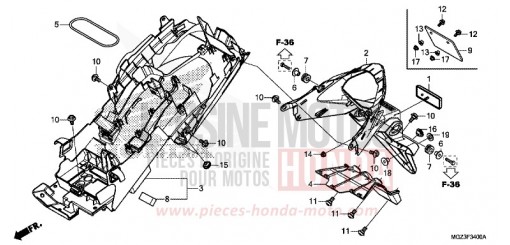GARDE-BOUE ARRIERE CBR500RAE de 2014